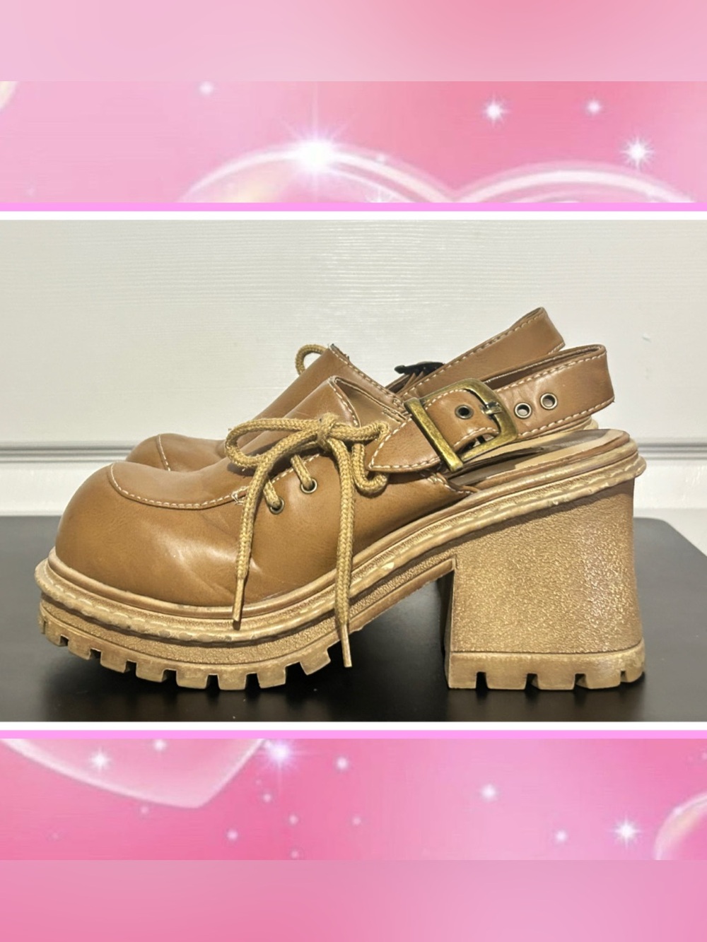 Vintage 90s Y2K Chunky Buckle Platforms